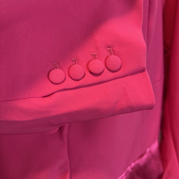 Torrid Blazer Women's Plus Sz 3 Hot Pink Crepe Satin Lapel Career Jacket - Picture 3 of 15